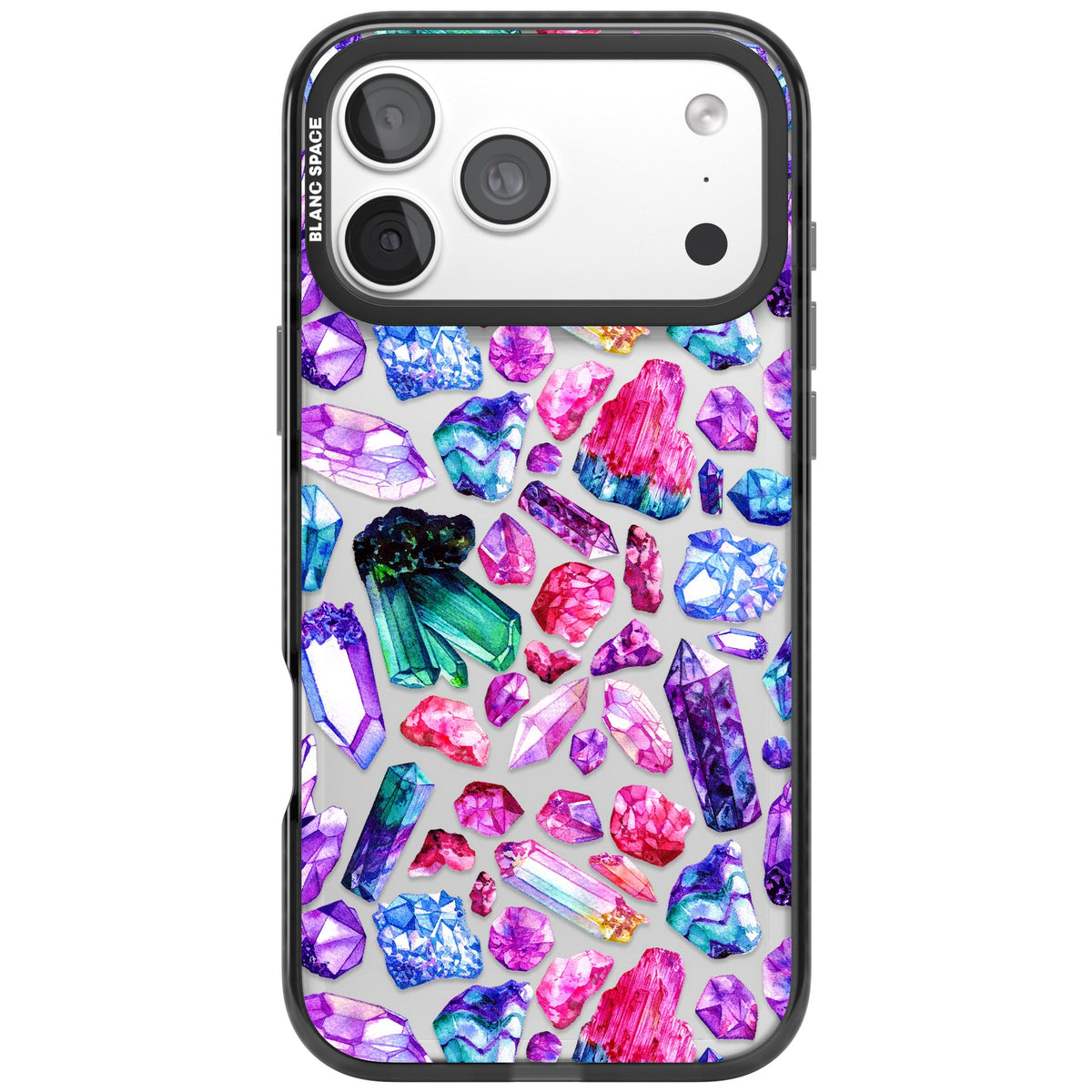 Rainbow Crystals iPhone 18 Pro Max Impact Black Phone Case front