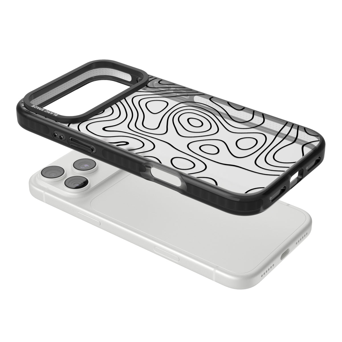 Damascus Steel iPhone 18 Pro Max Impact Black Phone Case angled