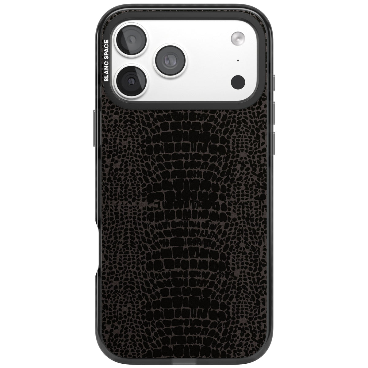 Dark Snake Skin iPhone 18 Pro Max Impact Black Phone Case front