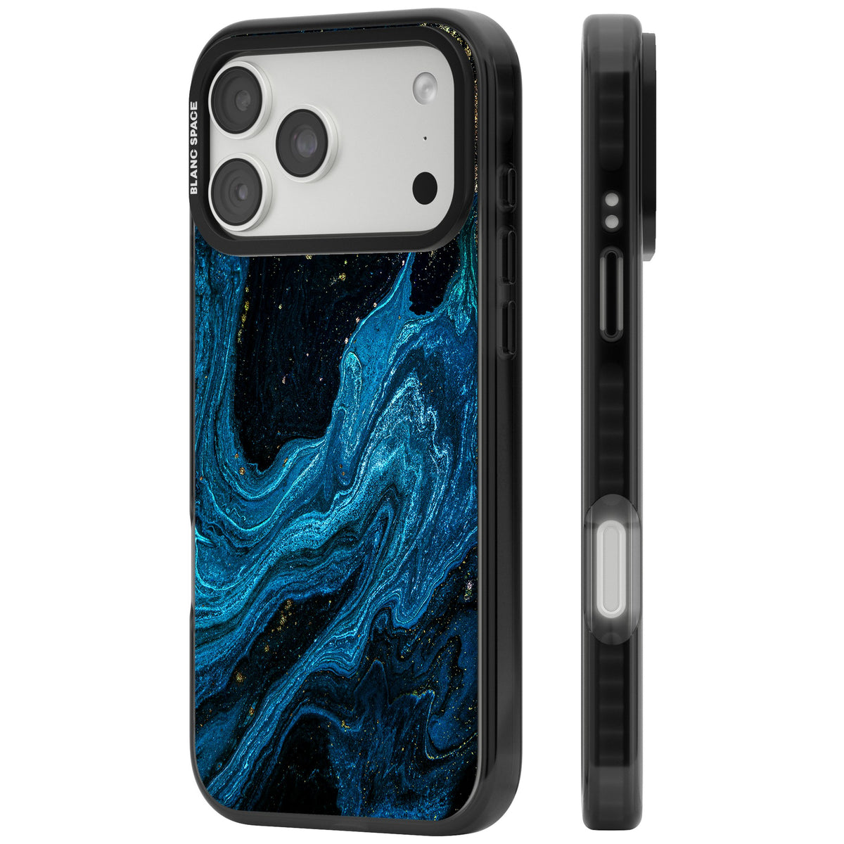 Saphire Lagoon iPhone 18 Pro Max Impact Black Phone Case side