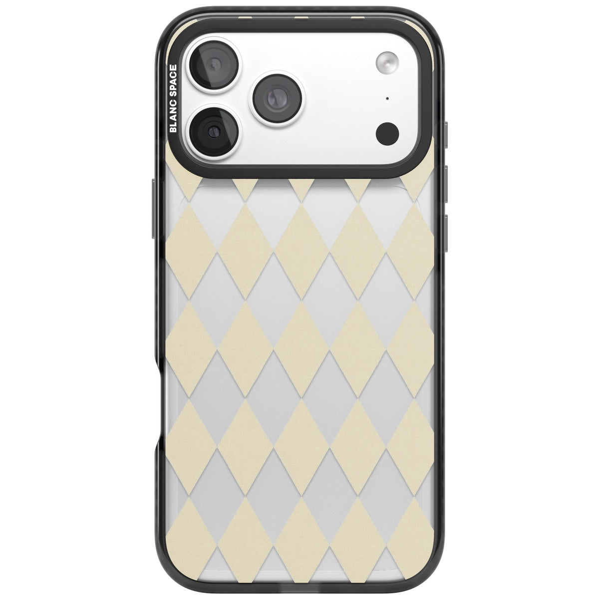 Beige Diamonds iPhone 18 Pro Max Impact Black Phone Case front