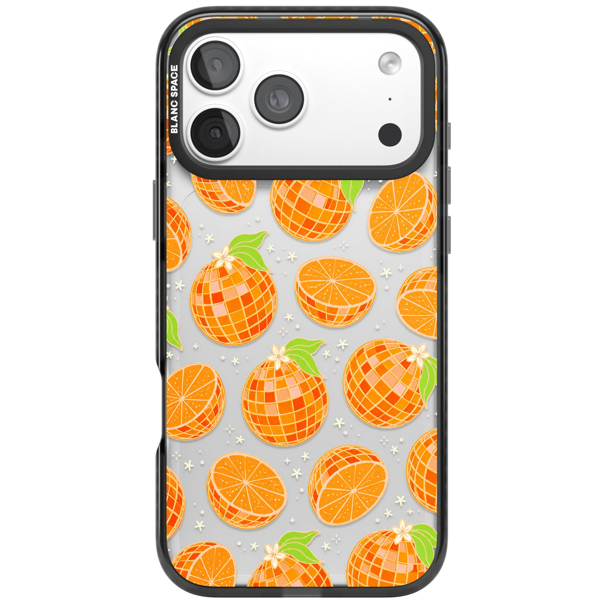 Disco Oranges iPhone 18 Pro Max Impact Black Phone Case front