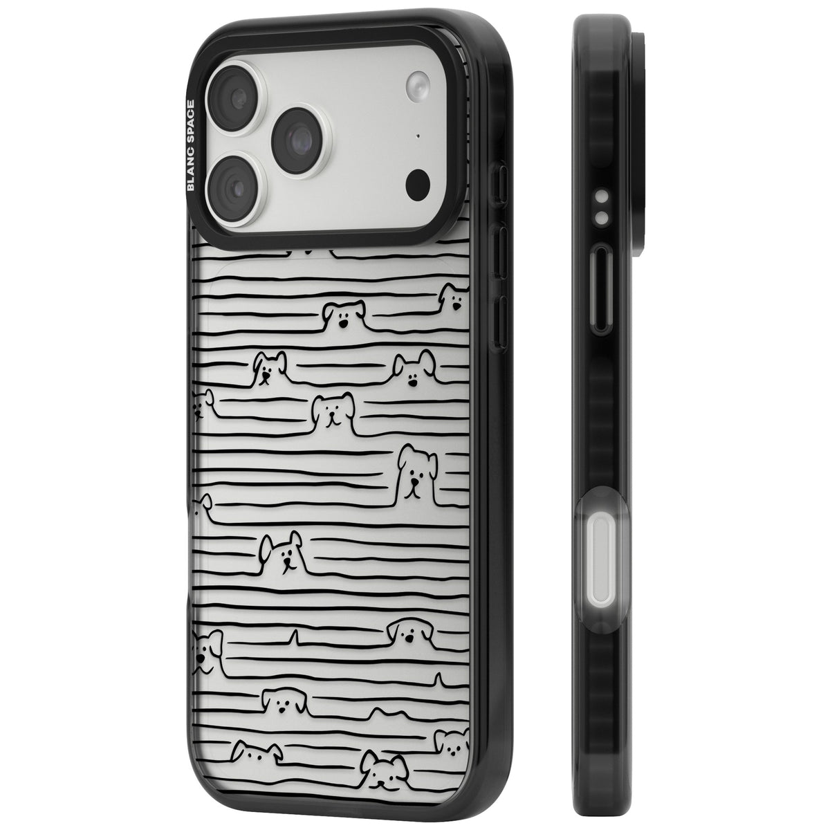 Dog Lines iPhone 18 Pro Max Impact Black Phone Case side