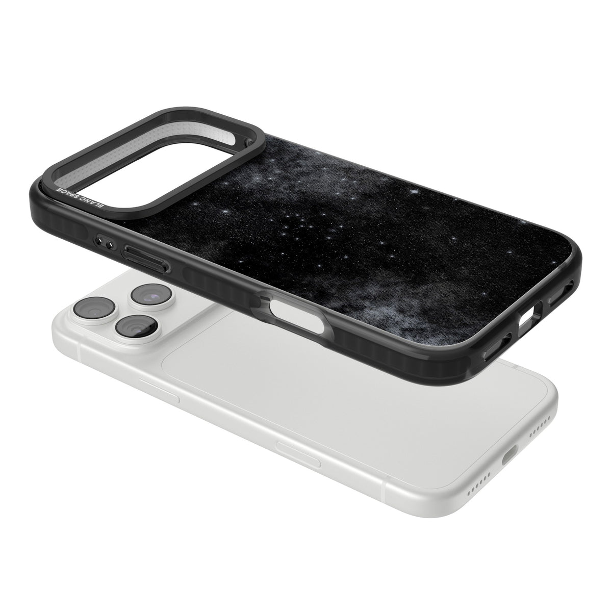 Shimmering Stars iPhone 18 Pro Max Impact Black Phone Case angled