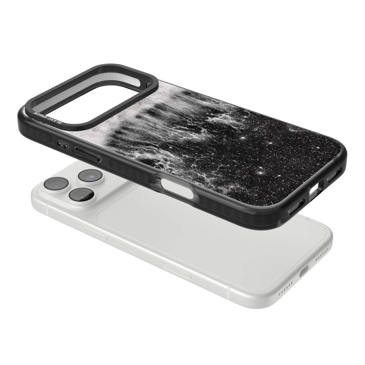 Deep Wave iPhone 18 Pro Max Impact Black Phone Case angled