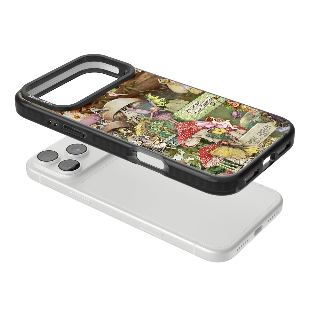Dreamy Garden iPhone 18 Pro Max Impact Black Phone Case angled