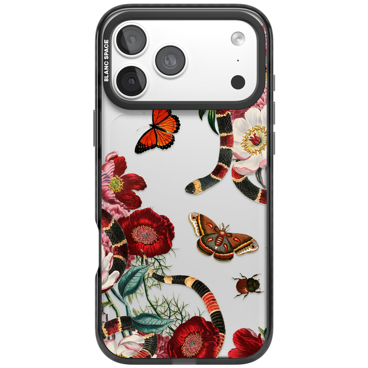 Botanical Snake iPhone 18 Pro Max Impact Black Phone Case front