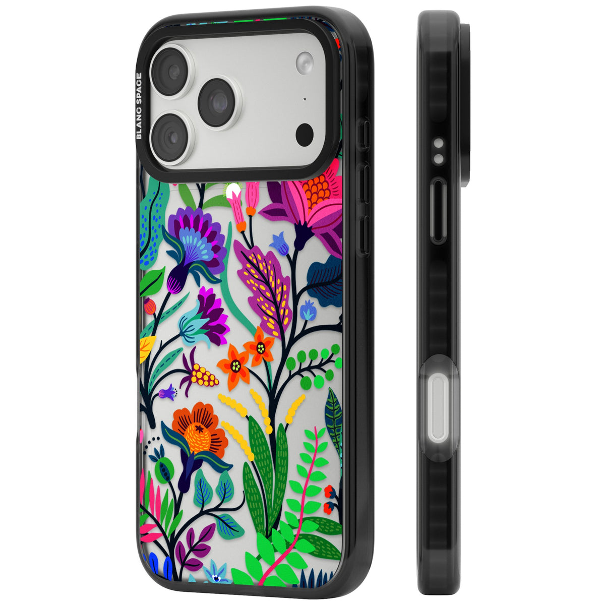 Floral Vibe iPhone 18 Pro Max Impact Black Phone Case side