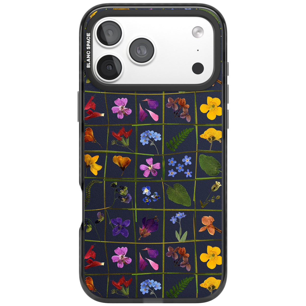 Wildflower Grid iPhone 18 Pro Max Impact Black Phone Case front