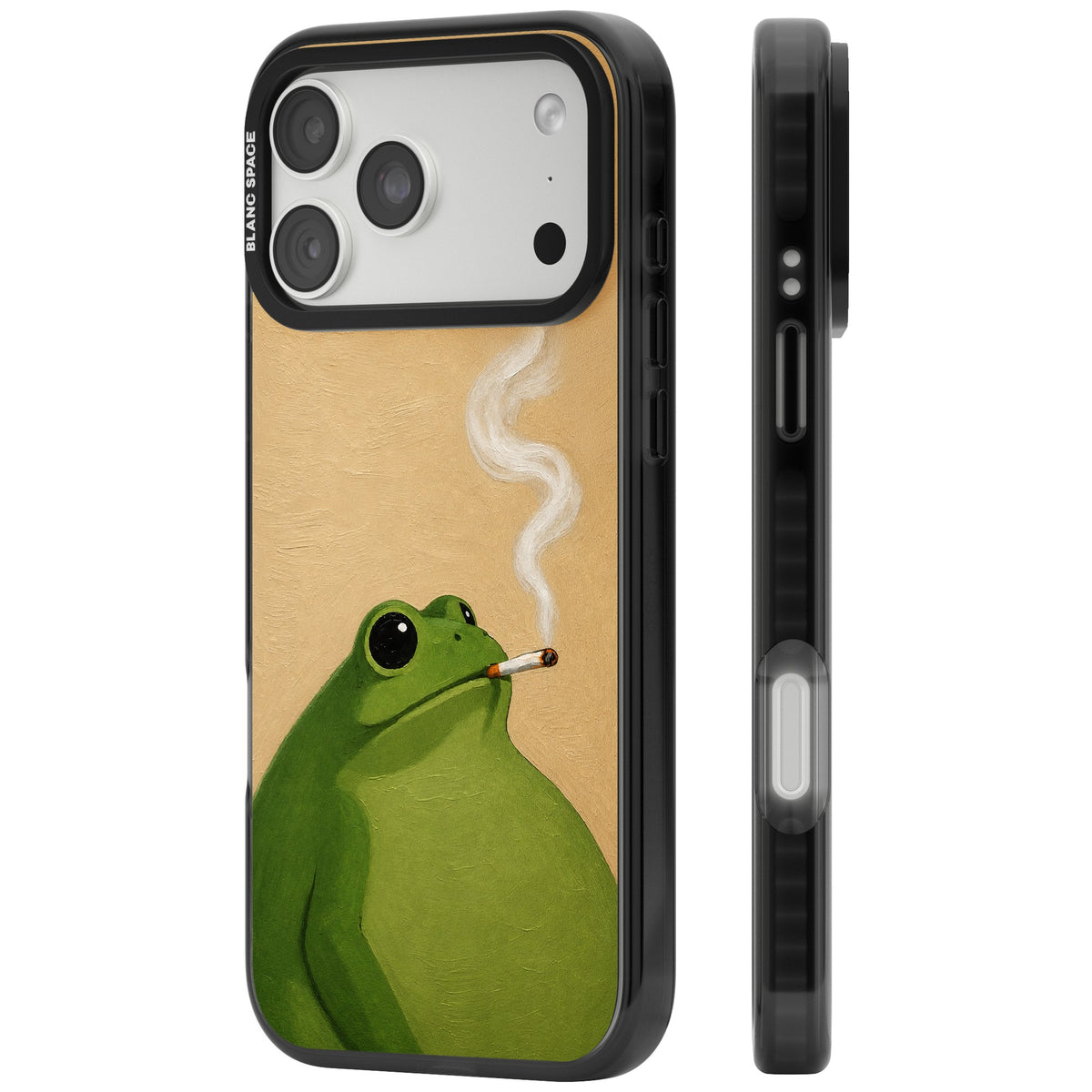 The Smoking Frog iPhone 18 Pro Max Impact Black Phone Case side