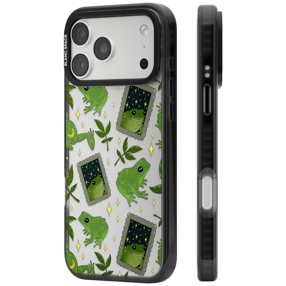 Starry Frog Stamps iPhone 18 Pro Max Impact Black Phone Case side