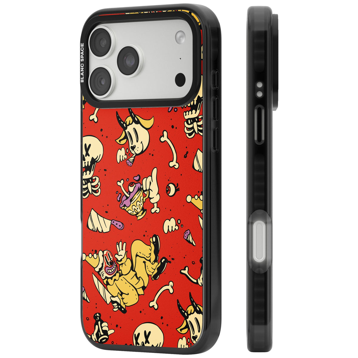 Crimson Carnival iPhone 18 Pro Max Impact Black Phone Case side