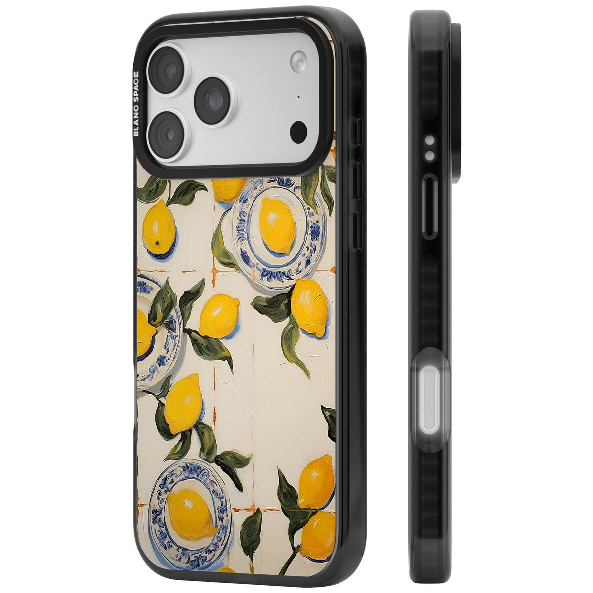 Lemons & Porcelain iPhone 18 Pro Max Impact Black Phone Case side