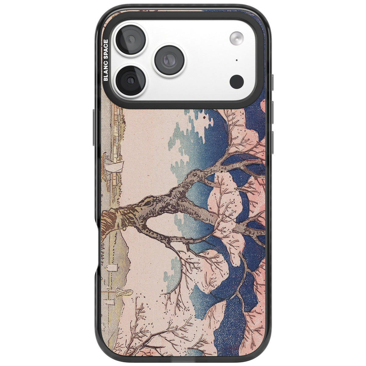 Vintage Japanese Cherry Tree iPhone 18 Pro Max Impact Black Phone Case front