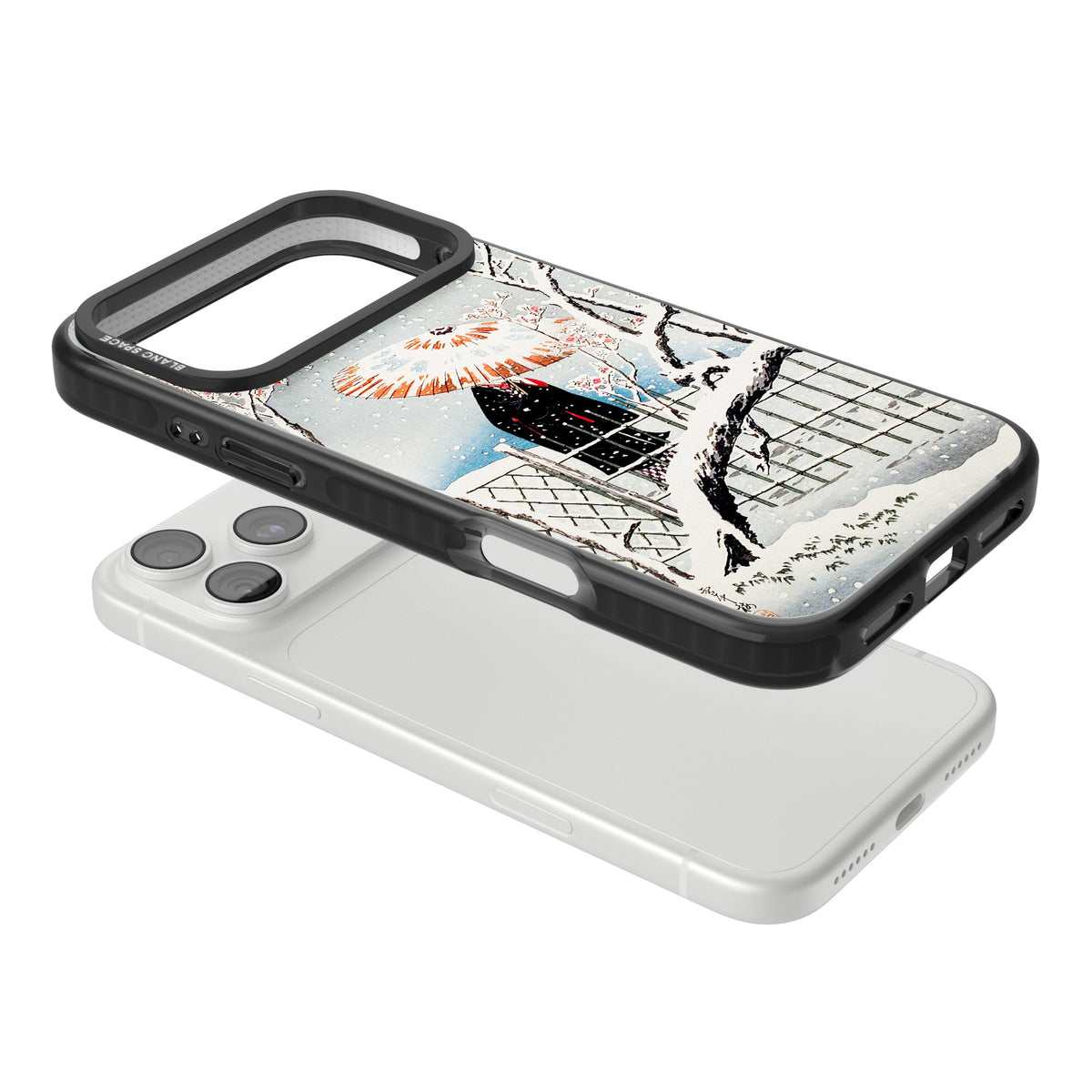 Plum Tree In Snow By Hiroaki Takahashi iPhone 18 Pro Max Impact Black Phone Case angled