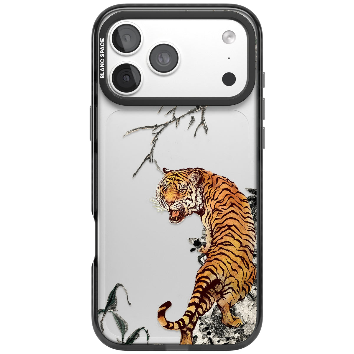 Roaring Tiger iPhone 18 Pro Max Impact Black Phone Case front