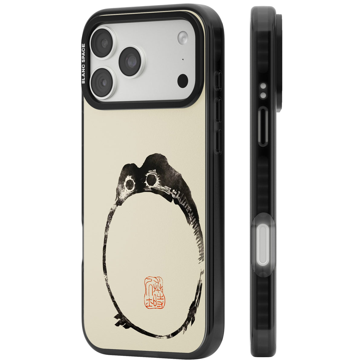 Matsumoto Hoji Round Frog iPhone 18 Pro Max Impact Black Phone Case side