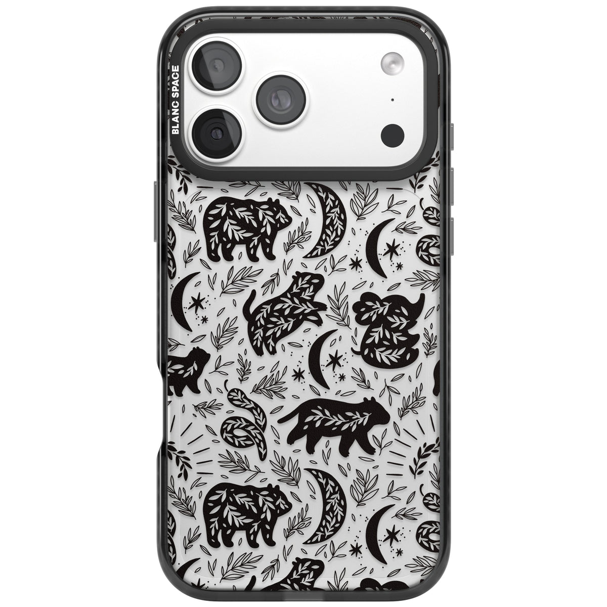 Midnight Forest Animals iPhone 18 Pro Max Impact Black Phone Case front