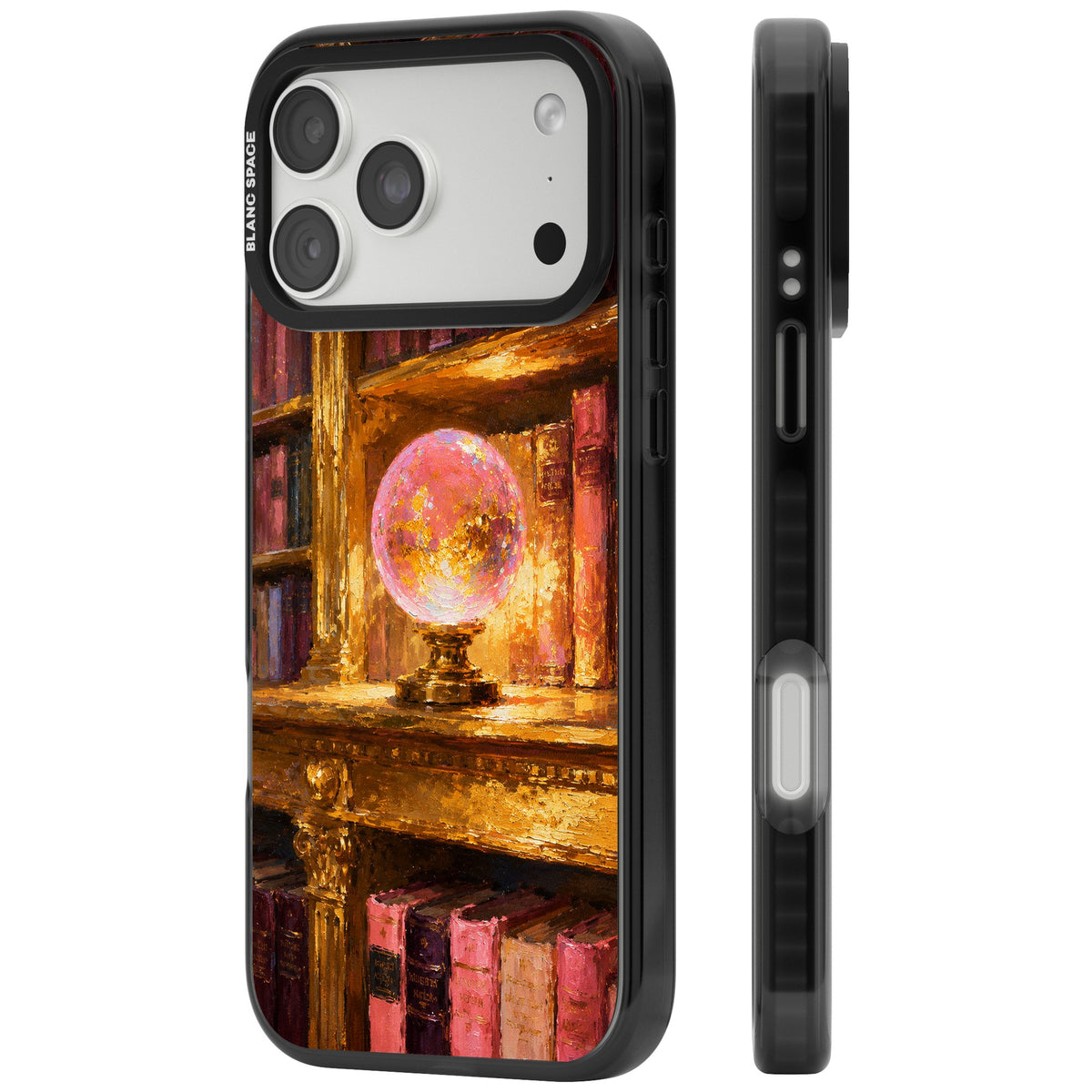 Gilded Library iPhone 18 Pro Max Impact Black Phone Case side