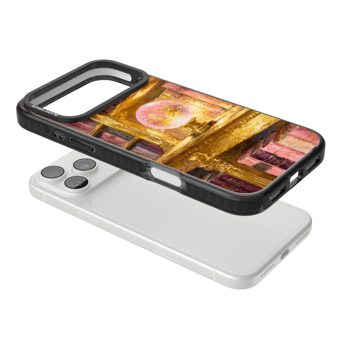 Gilded Library iPhone 18 Pro Max Impact Black Phone Case angled