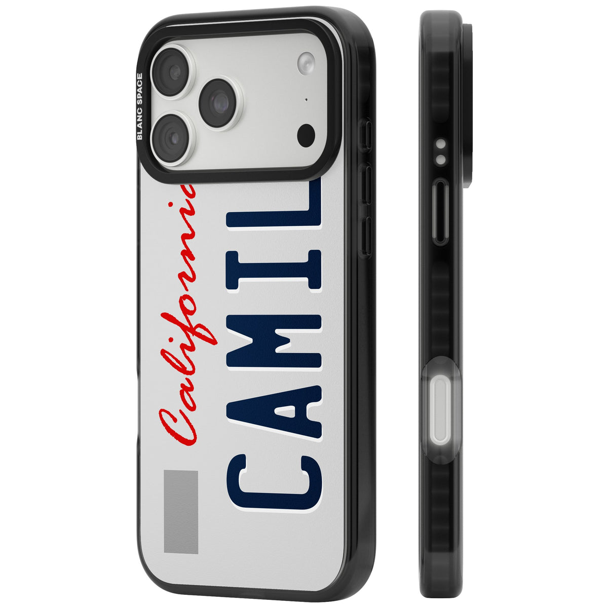 Personalised California License Plate iPhone 18 Pro Max Impact Black Phone Case side