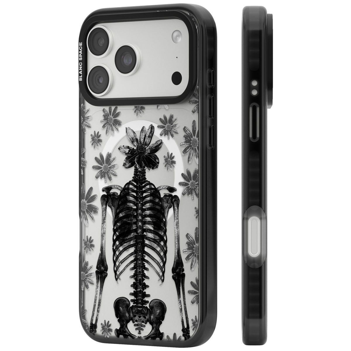 Skeleton Flower iPhone 18 Pro Max Impact Pro Black Phone Case side
