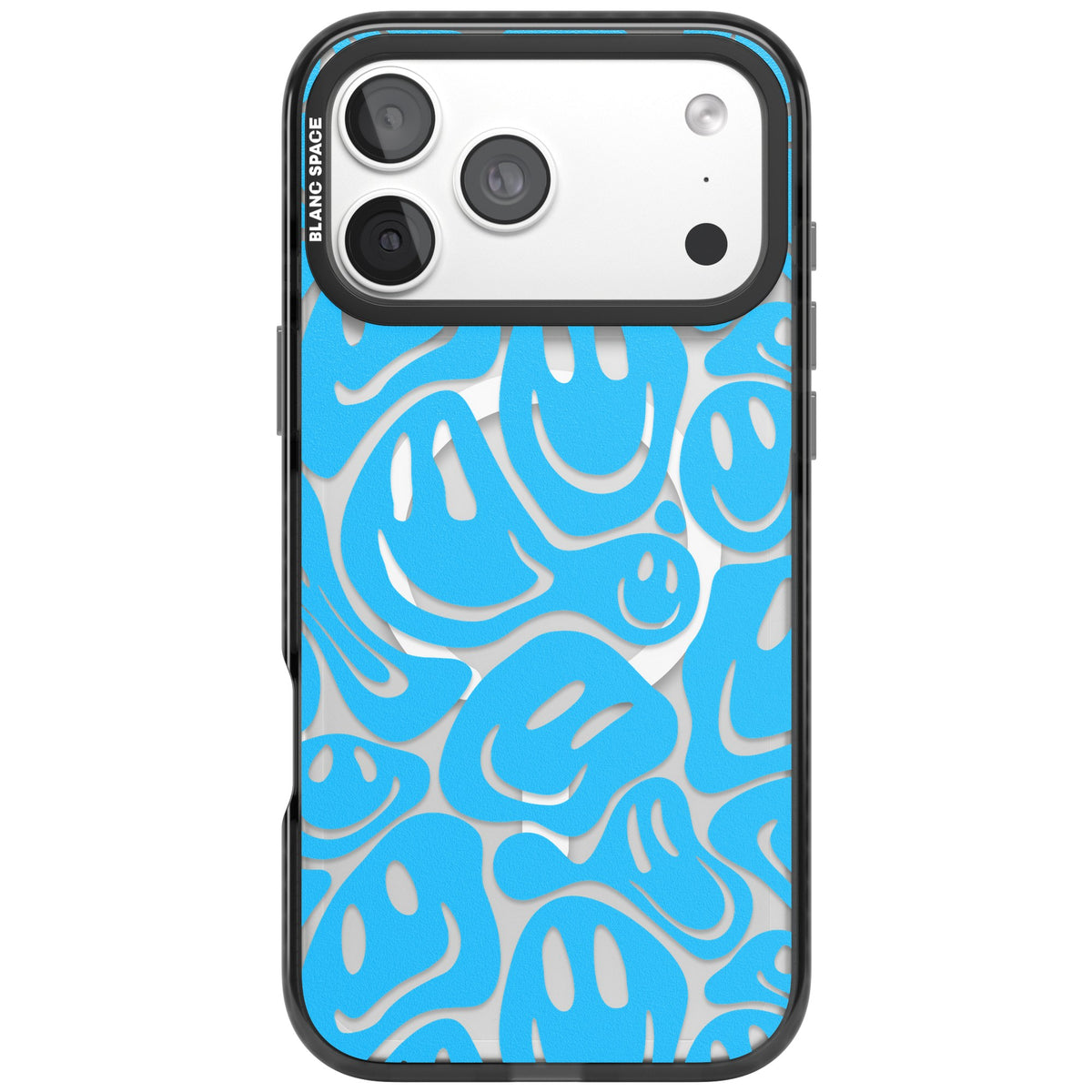 Blue Acid Faces iPhone 18 Pro Max Impact Pro Black Phone Case front