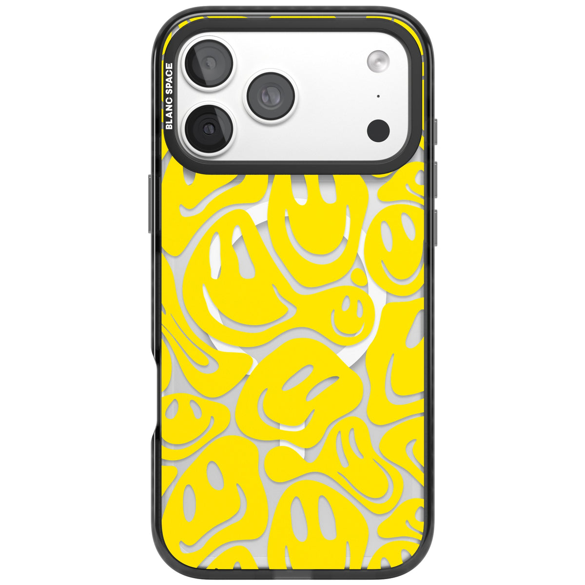 Yellow Acid Faces iPhone 18 Pro Max Impact Pro Black Phone Case front