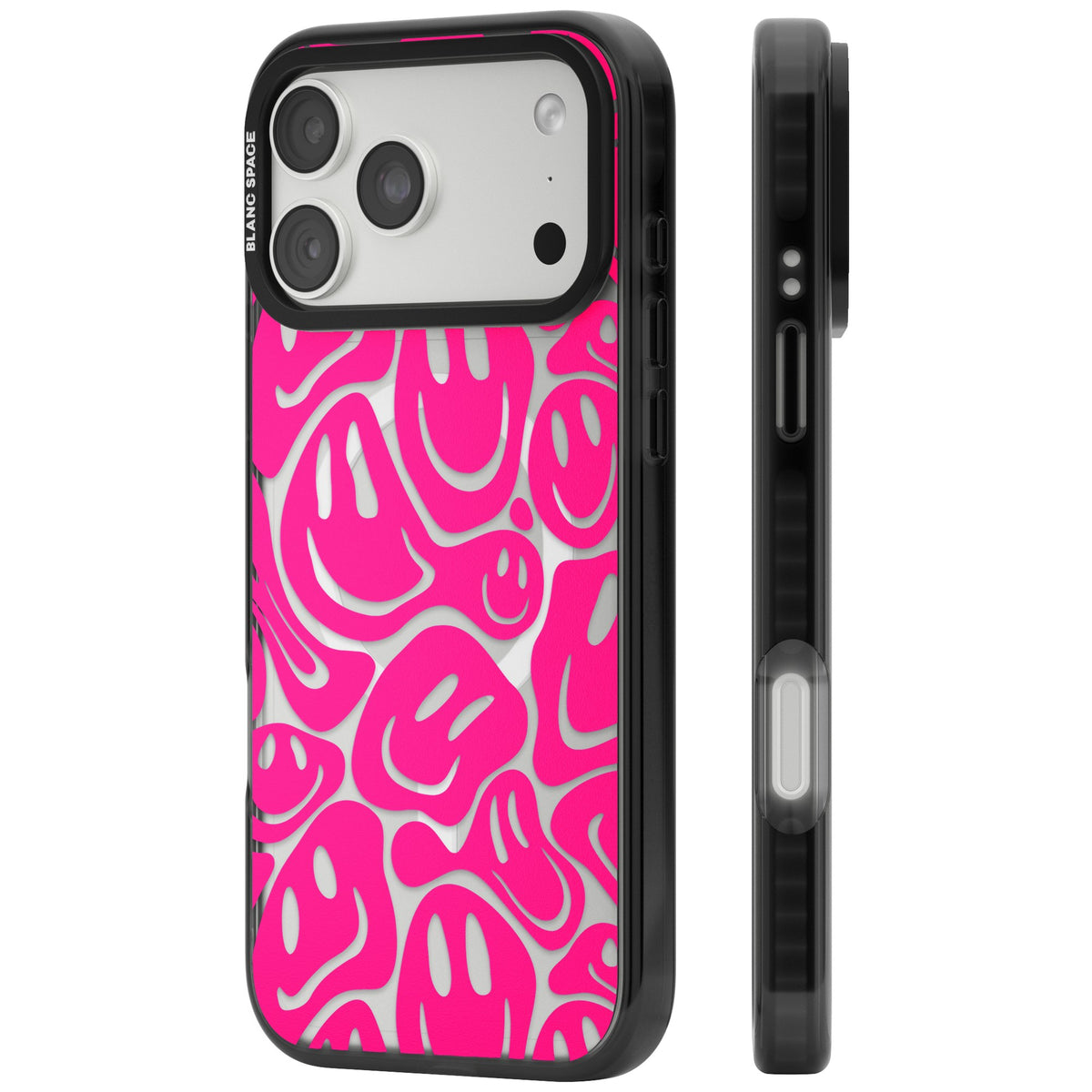 Pink Acid Faces iPhone 18 Pro Max Impact Pro Black Phone Case side