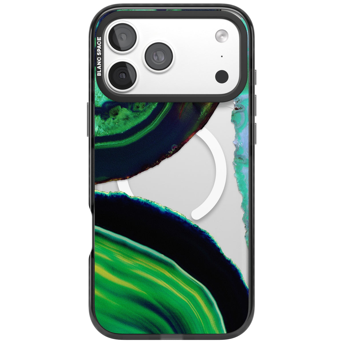 Green Geode Glow iPhone 18 Pro Max Impact Pro Black Phone Case front
