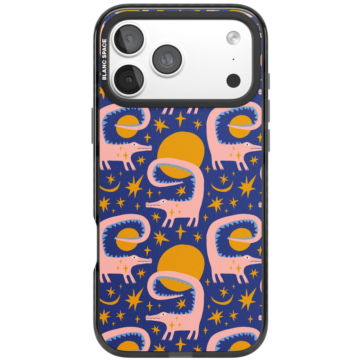 Sun Croc Pattern iPhone 18 Pro Max Impact Pro Black Phone Case front