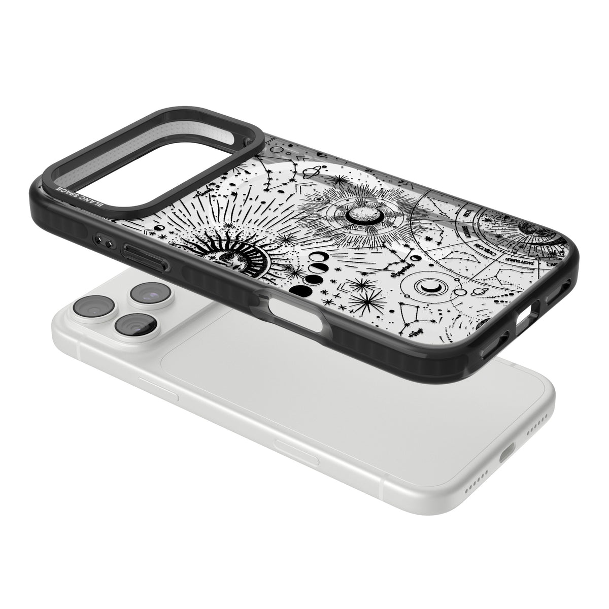 Celestial Chart iPhone 18 Pro Max Impact Pro Black Phone Case angled