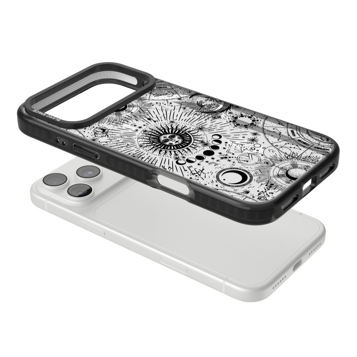 Suns & Zodiac Solar Chart iPhone 18 Pro Max Impact Pro Black Phone Case angled