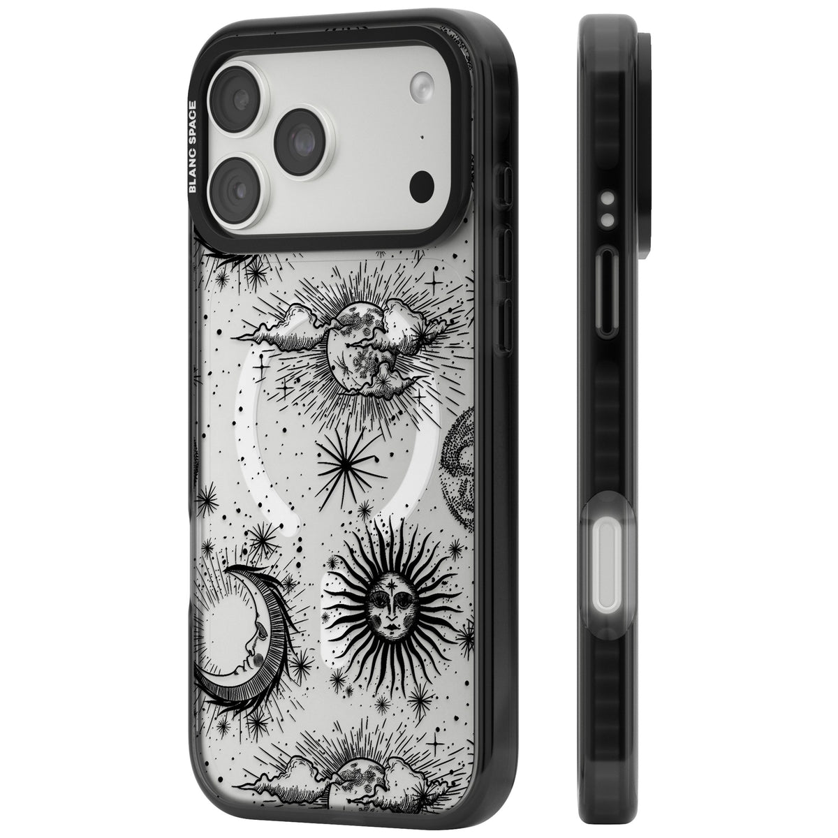 Suns, Moons & Clouds iPhone 18 Pro Max Impact Pro Black Phone Case side