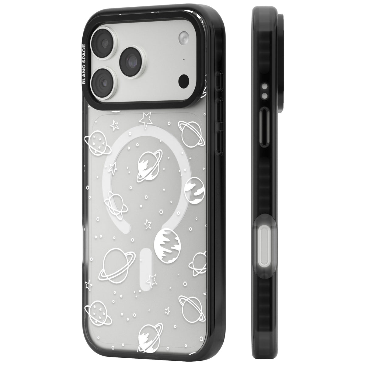 White Cosmic iPhone 18 Pro Max Impact Pro Black Phone Case side