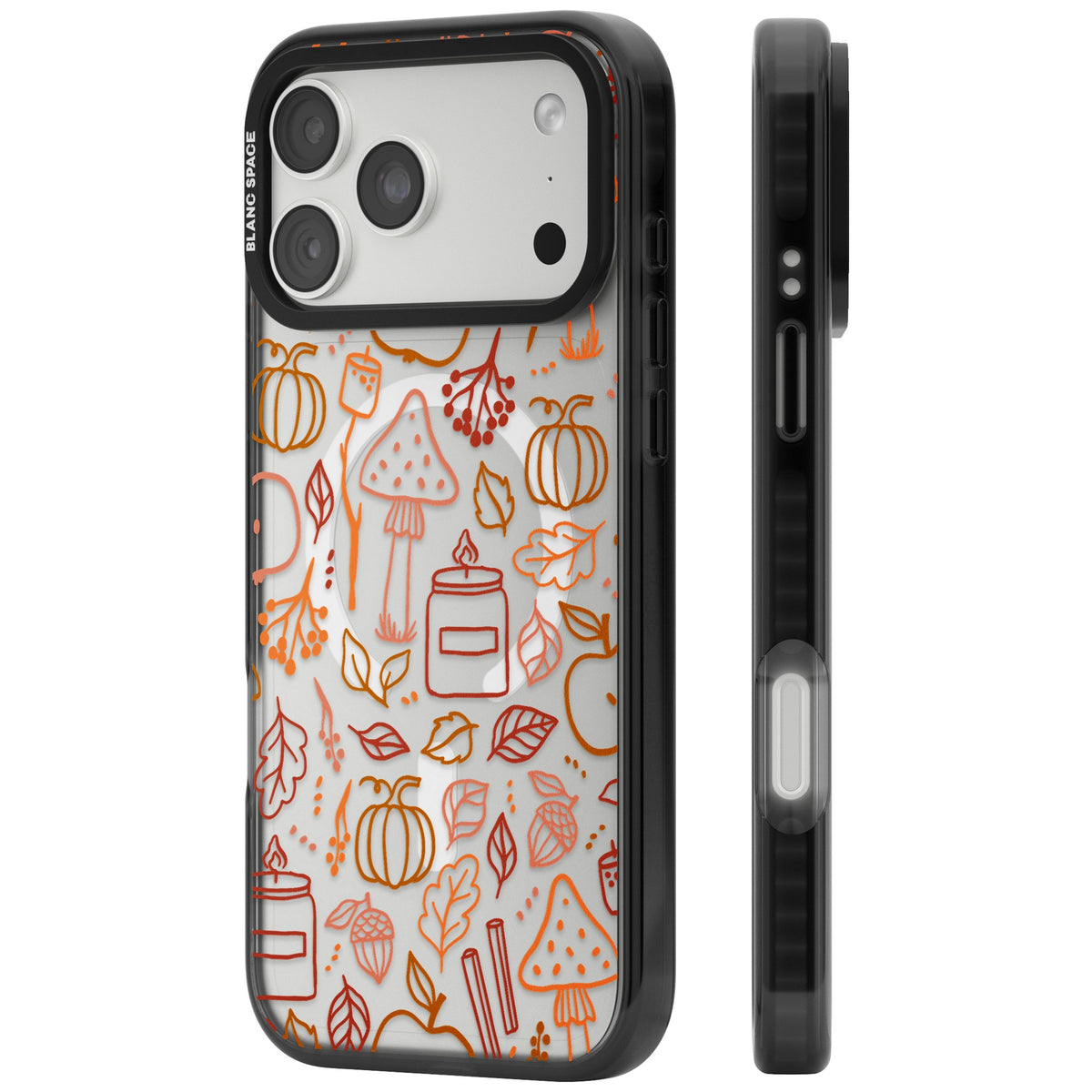 Autumn Line Pattern iPhone 18 Pro Max Impact Pro Black Phone Case side