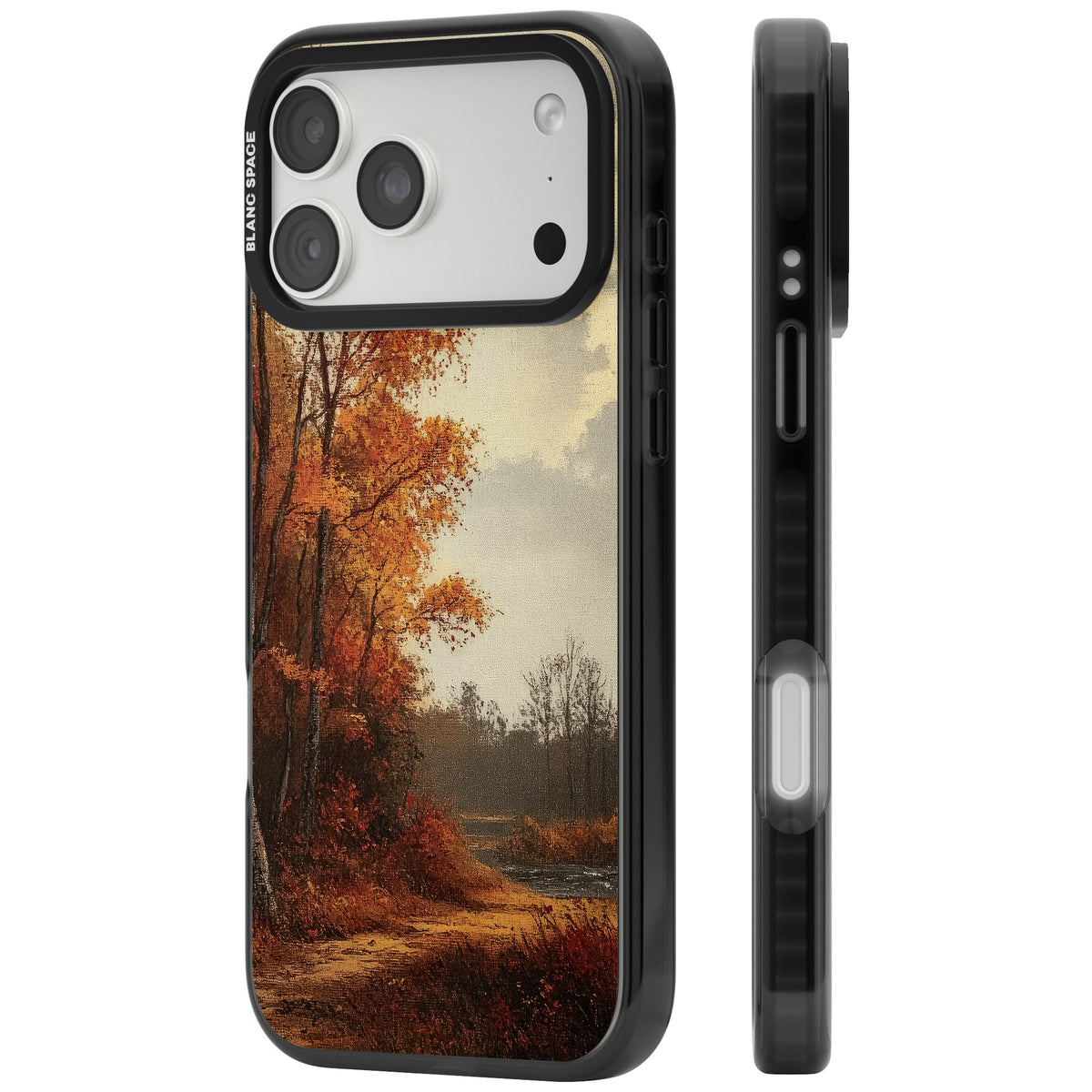 Vintage Autumn Oil Painting iPhone 18 Pro Max Impact Pro Black Phone Case side