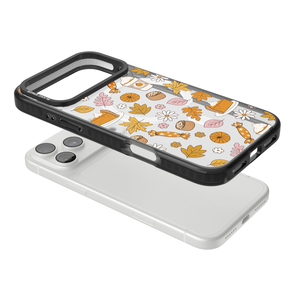 Pumpkin Spice iPhone 18 Pro Max Impact Pro Black Phone Case angled