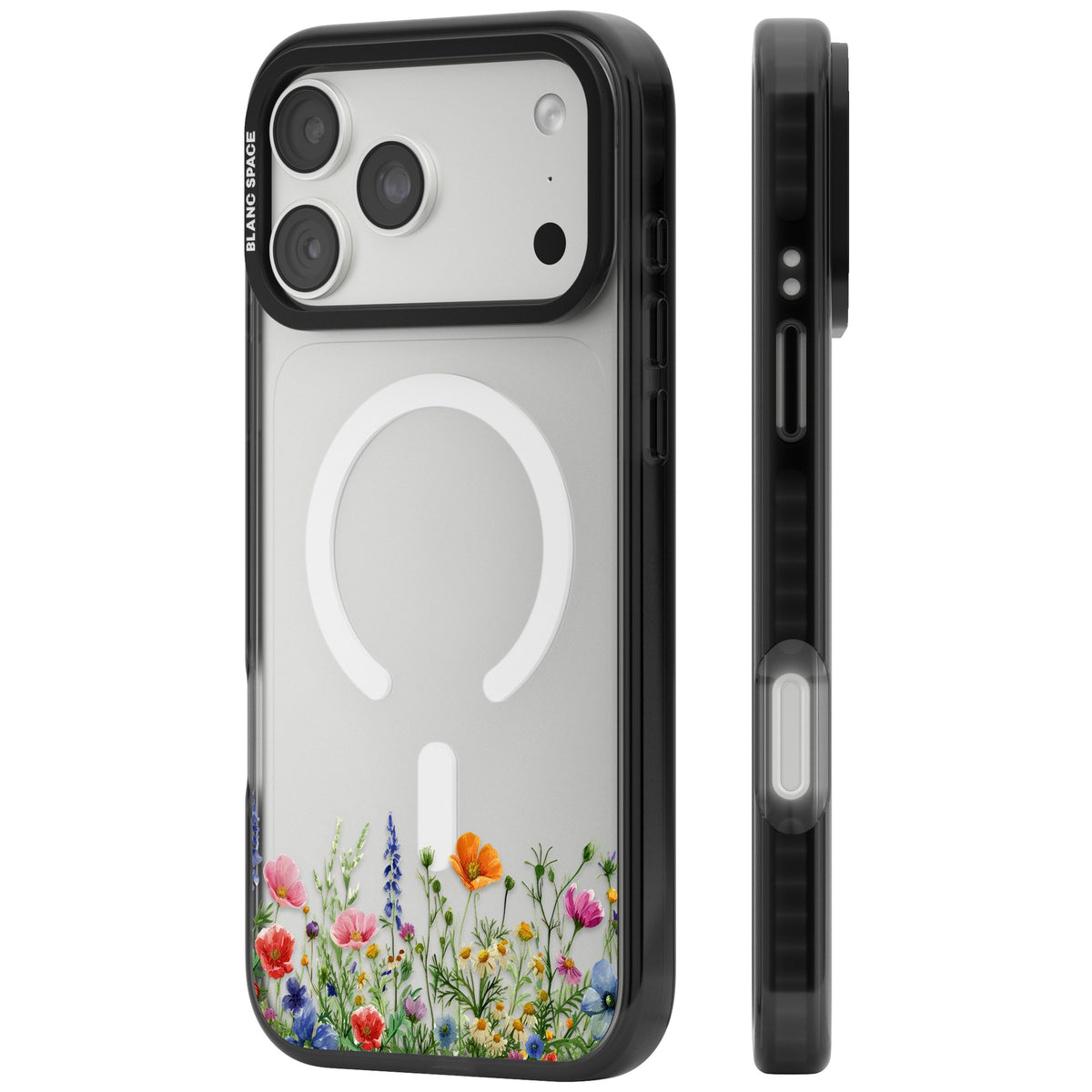 Minimal Wildflowers iPhone 18 Pro Max Impact Pro Black Phone Case side