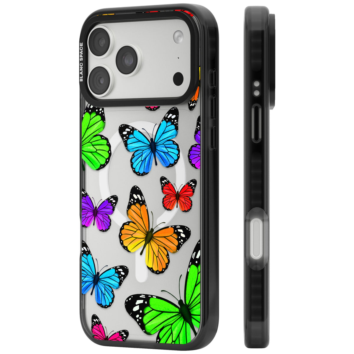 Vibrant Butterflies iPhone 18 Pro Max Impact Pro Black Phone Case side