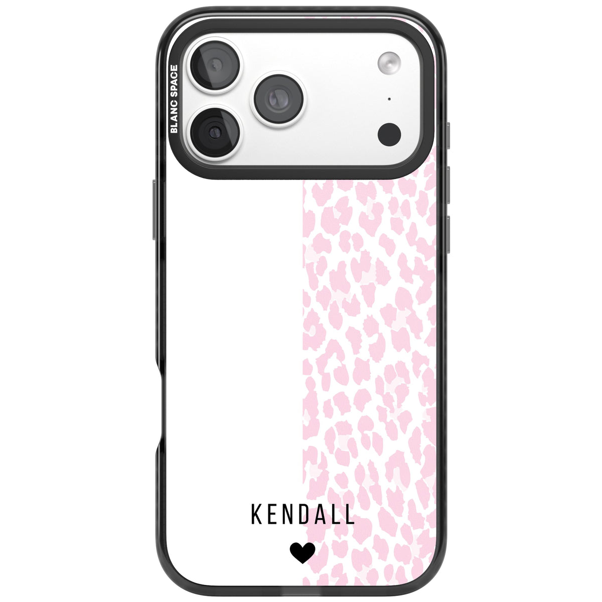 Personalised Pink Leopard iPhone 18 Pro Max Impact Pro Black Phone Case front