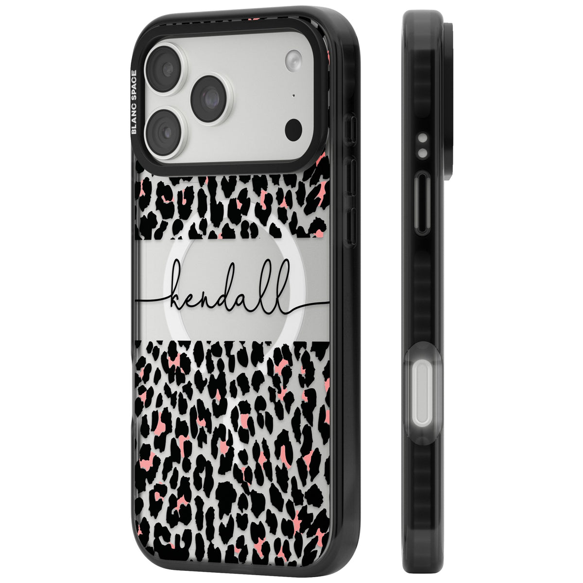 Personalised Tatty Leopard iPhone 18 Pro Max Impact Pro Black Phone Case side