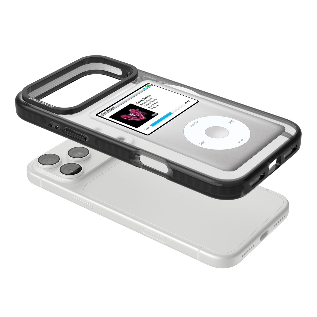Personalised Classic Ipod iPhone 18 Pro Max Impact Pro Black Phone Case angled