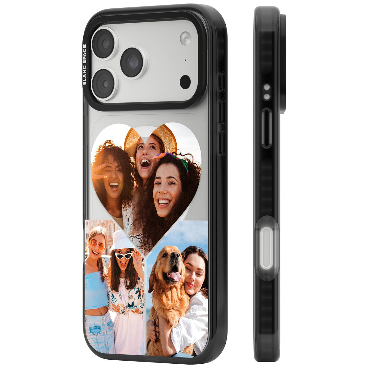 Personalised Heart Photo iPhone 18 Pro Max Impact Pro Black Phone Case side
