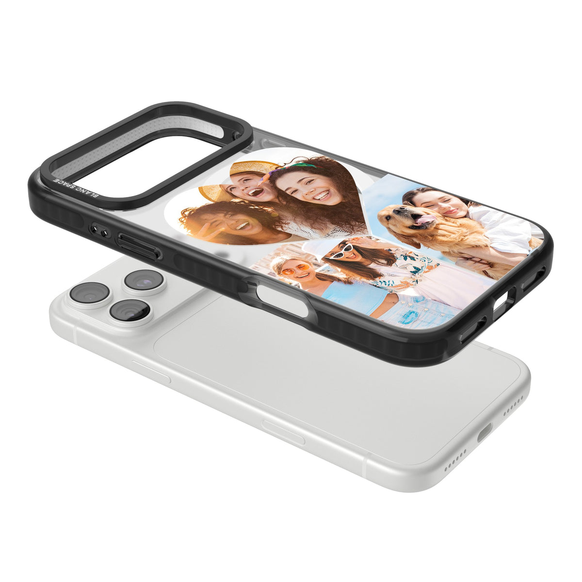 Personalised Heart Photo iPhone 18 Pro Max Impact Pro Black Phone Case angled