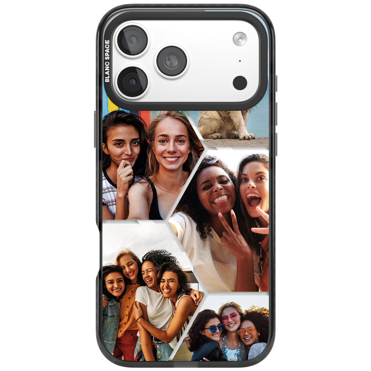 Personalised Beehive Photo Grid iPhone 18 Pro Max Impact Pro Black Phone Case front