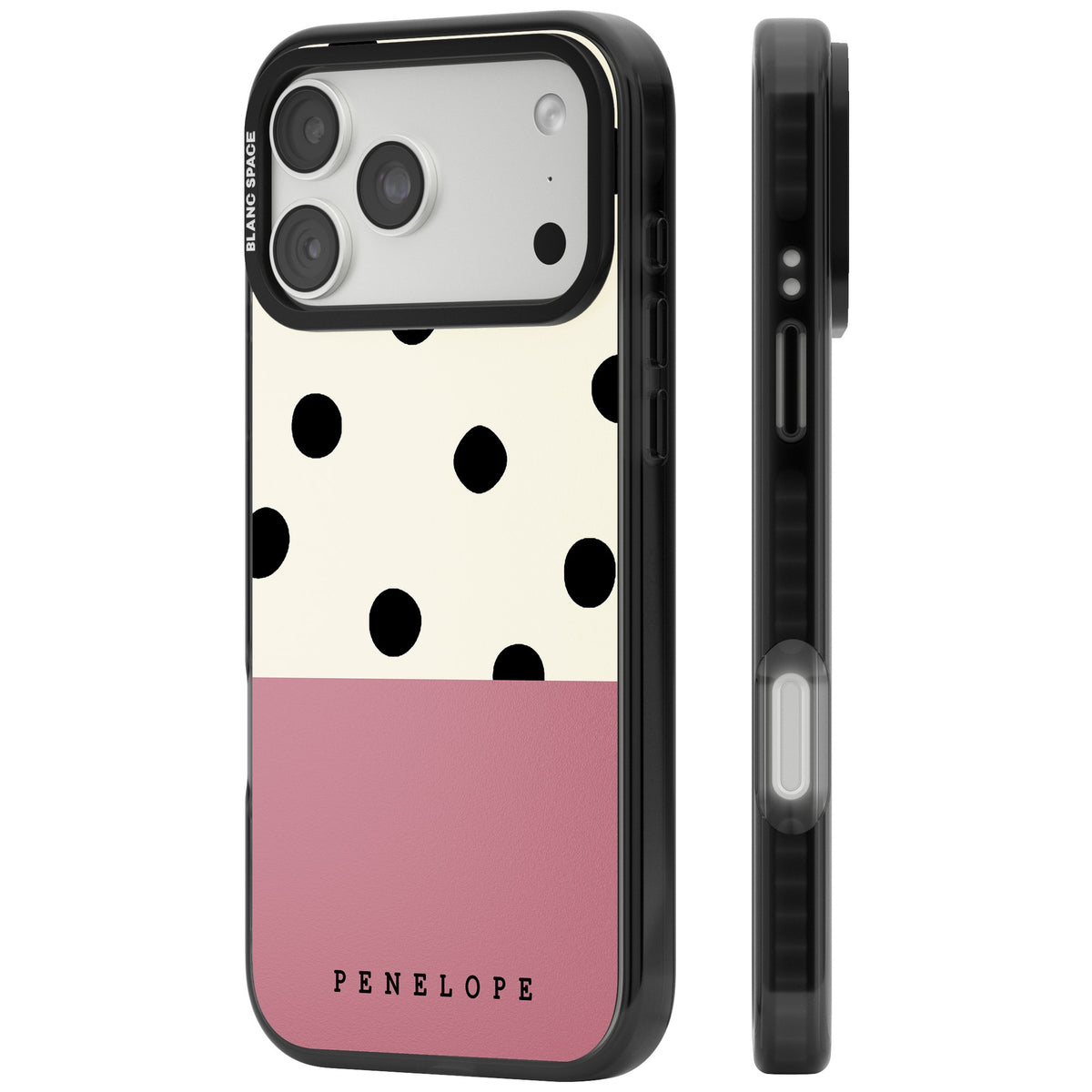Penelope's Dots iPhone 18 Pro Max Impact Pro Black Phone Case side