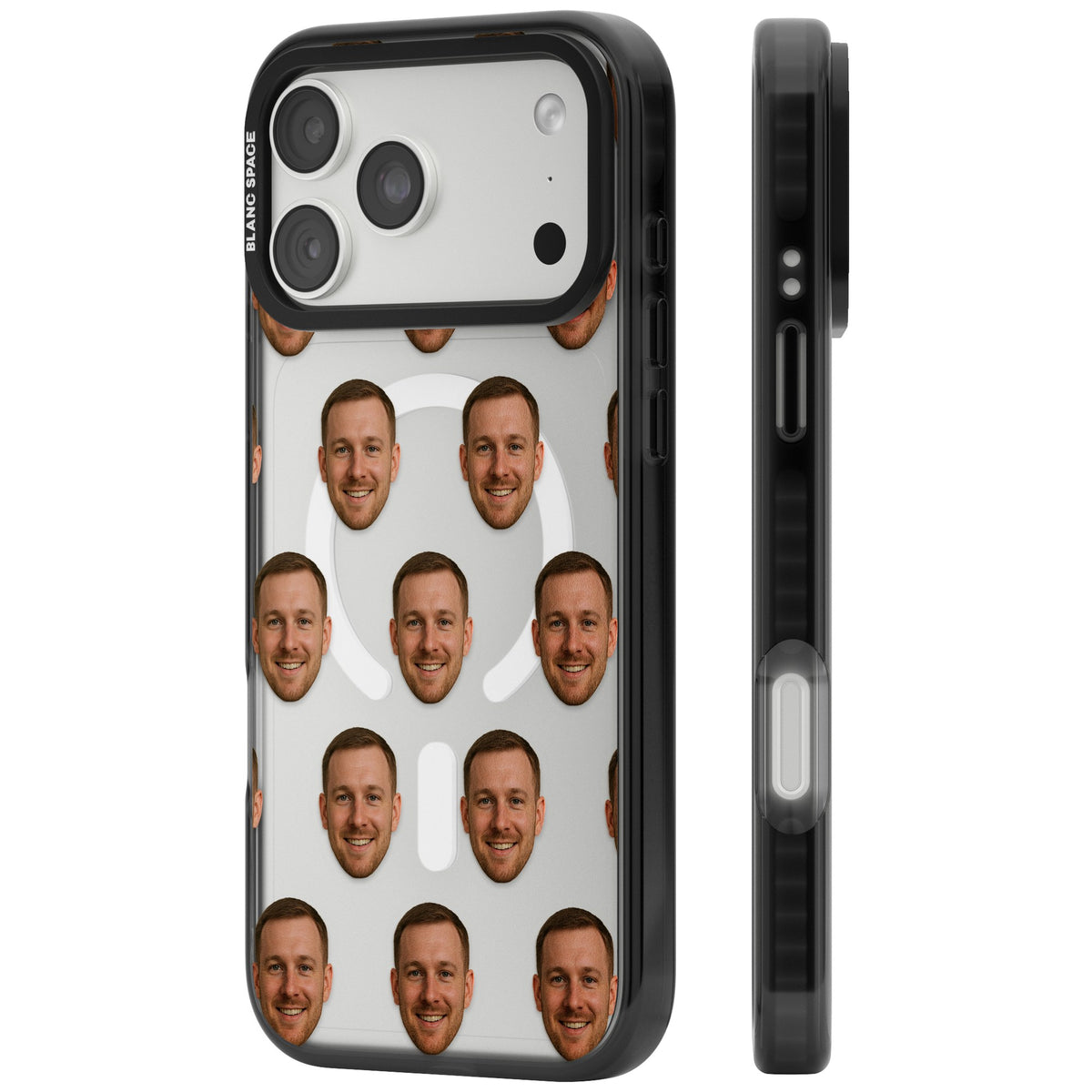 Face Pattern iPhone 18 Pro Max Impact Pro Black Phone Case side