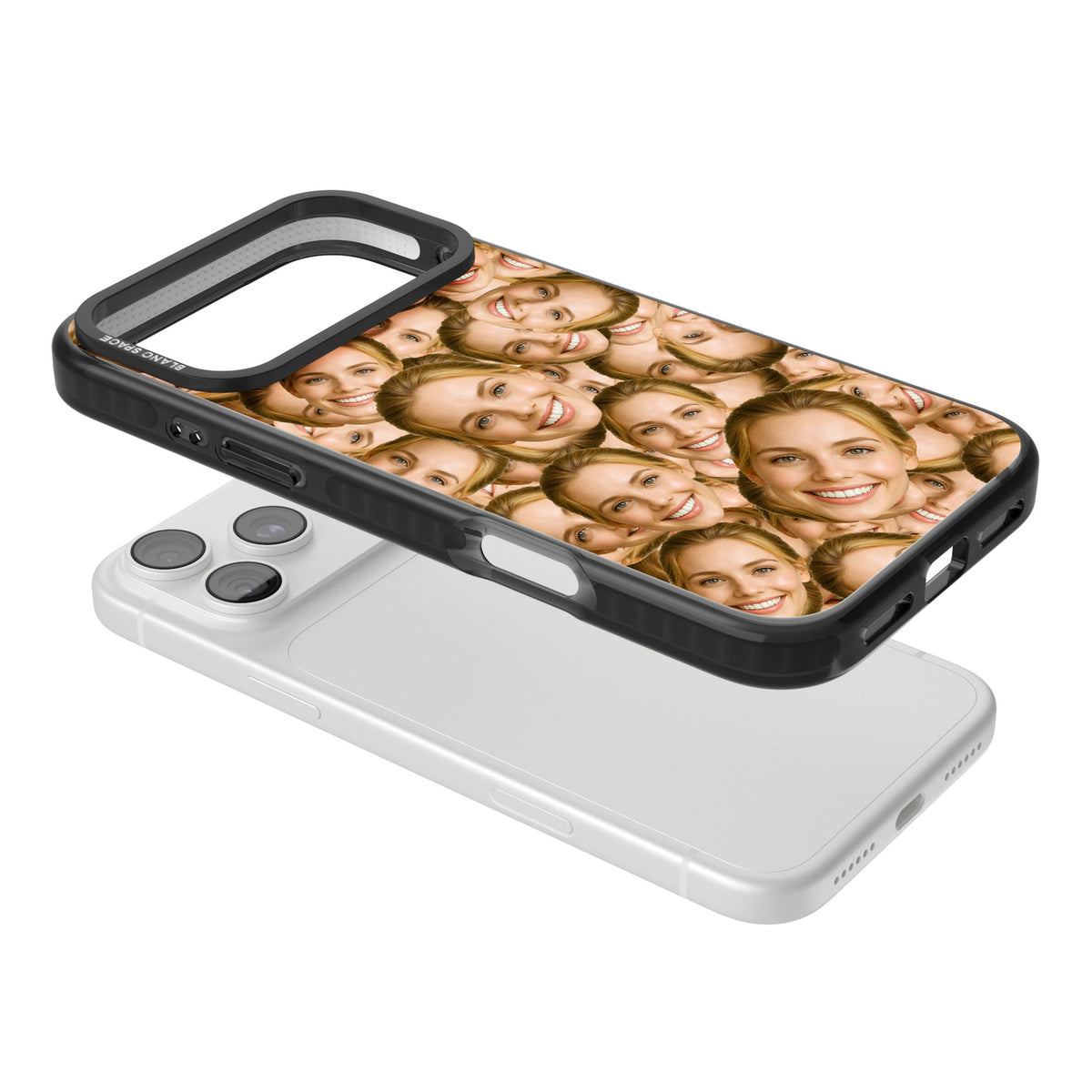 Face Collage iPhone 18 Pro Max Impact Pro Black Phone Case angled