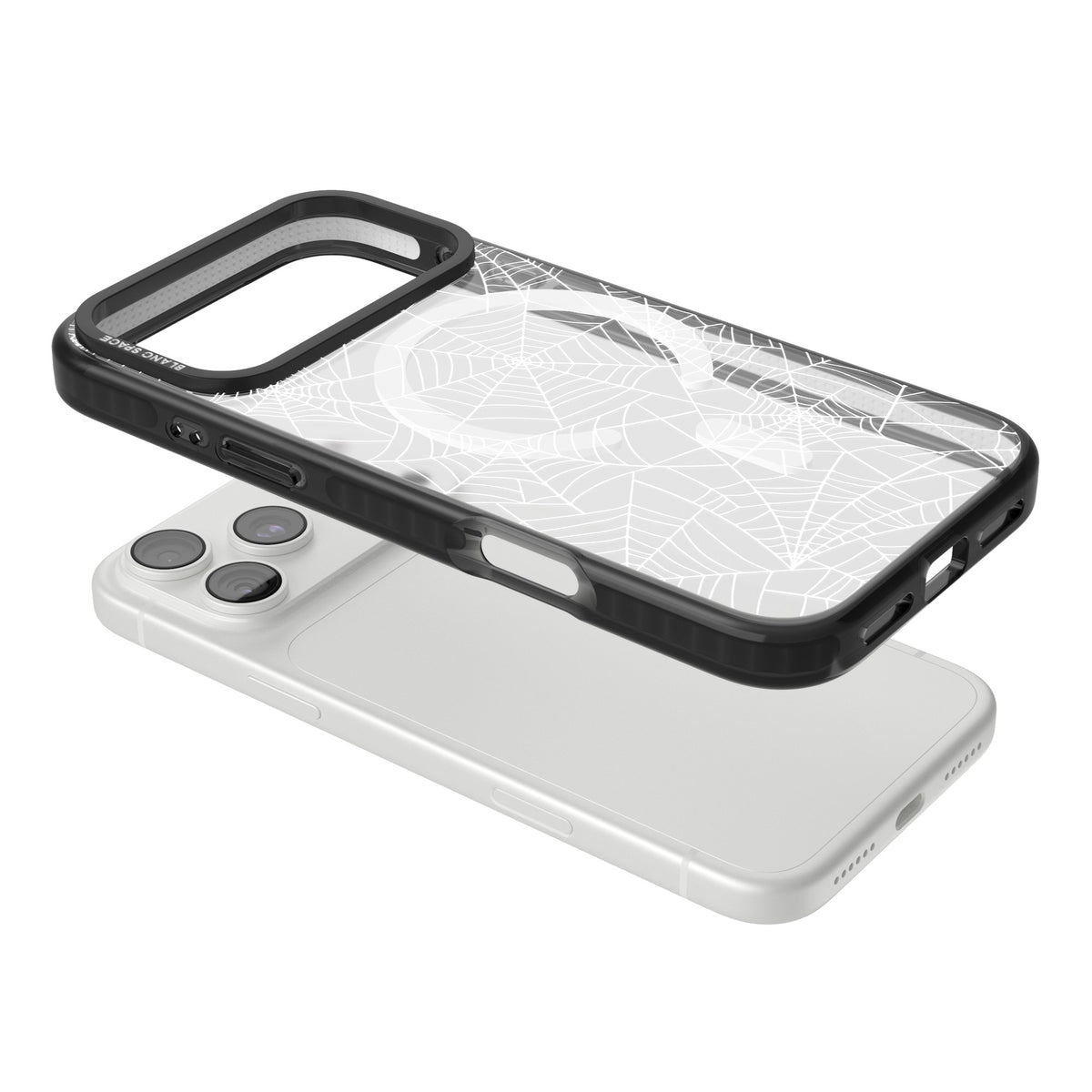 Spider Webs iPhone 18 Pro Max Impact Pro Black Phone Case angled